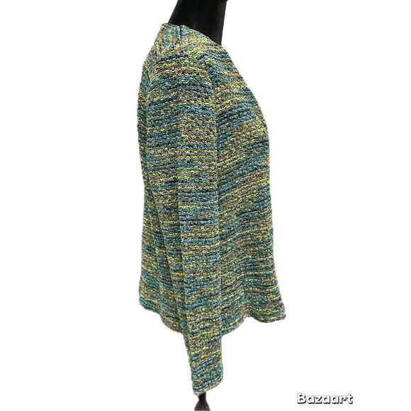 Alfred Dunner green Knit Button Front VTG Cardigan Sweater size 12 petite - Picture 3 of 7